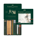 Faber-Castell 21 Pitt Monochrome Set Caixa Metálica