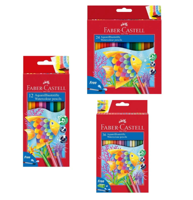 lápis de cor aguarela com pincel faber-castell 18