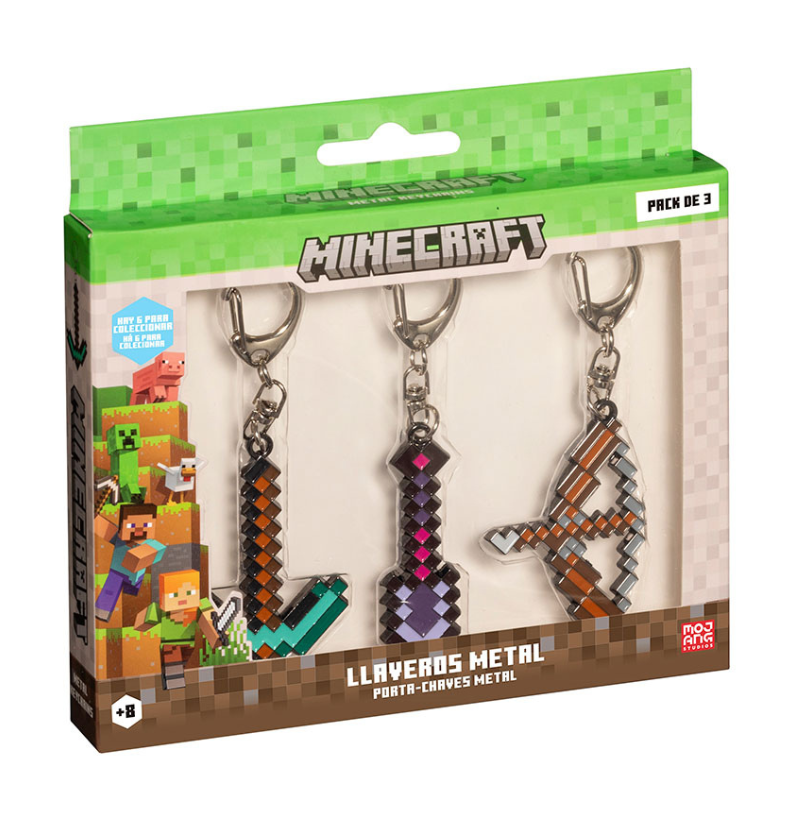Minecraft Pack 3 Porta-chaves de Metal 3