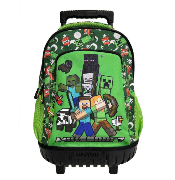 Mochila Escolar c/Trolley Minecraft