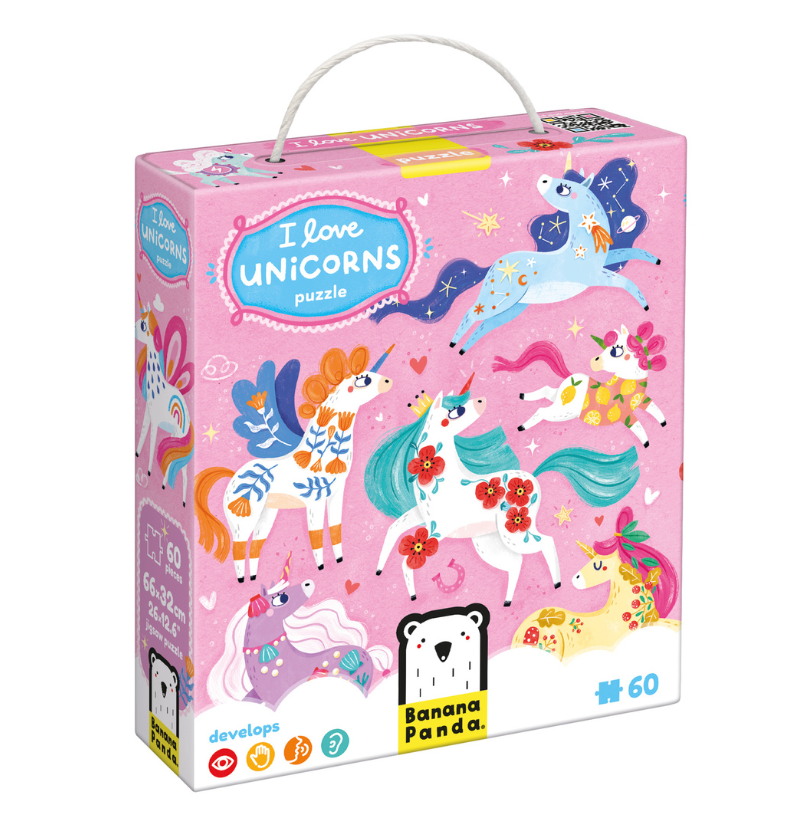 Puzzle I Love Unicorns Banana Panda 1
