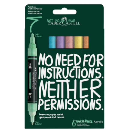 Faber-Castell Marcador Acrílico Multimark 6 Cores Pastel