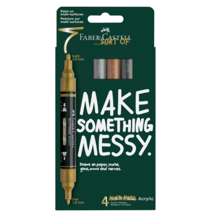 Faber-Castell Marcador Acrílico Multimark 4 Cores Metálica